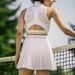 2026 New Stand-up Collar Half-zipper One-piece Tennis Skirt For Women With Chest Pad Anti-light Hollowed-out Backless Pleated Sports Skirt_ecoleips.com