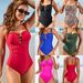 Women's One Piece Swimsuit Set With Beads Sleeveless Wire-Free Swimwear Spring/Summer/Autumn Vacation Style_ecoleips.com