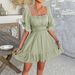 Diyun 2025 Spring Summer European And American Casual Vacation Style Solid Color Ruffled Sleeve Women's_ecoleips.com