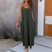 Women's Clothing Casual Dress Solid Color Suspenders Ladies Dress_ecoleips.com