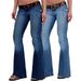 High-Waisted Retro Workwear Denim European And American Ins Trend Slim Fit Slimming Women's Large Flared Pants_ecoleips.com