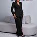 Women's Clothing Women's New Fashion Temperament Elegant Ruffled Long Sleeved Top Wide Leg Pants_ecoleips.com