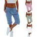 Women's Summer Casual Cropped Pants Thin Loose Fit plus Size European American Style for Outdoor Wear_ecoleips.com