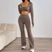 AD636 European And American Cross-border New Style Nude-feel Micro-flared Yoga Pants Autumn Fitness Sports Casual_ecoleips.com
