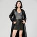 Women’s Long PU Leather Trench Coat – Punk-Inspired Anti-Wrinkle Faux Leather Jacket For EU/US (S-XL, Gothic Streetwear, Belted Waist)_ecoleips.com