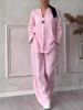 Women's Clothing Solid Color Cotton And Linen Casual Pants Suit_ecoleips.com