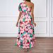 Cross-border European And American Women's Fashion 2026 Summer New Sexy Asymmetrical Neck Printed Bohemian Seaside_ecoleips.com