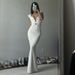 Women's Clothing V Neck Knitted Long Dress American Style Sexy Elegant Backless French Style Pure Spring 2026_ecoleips.com