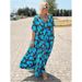 V-Neck Short Sleeve Casual Loose Women's Dress_ecoleips.com