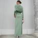 2025 Autumn New Fashion Elegant Slim Fit Wrinkled Irregular Solid Color Long Sleeve Dress Wholesale_ecoleips.com
