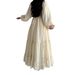 Women's Clothing Ladies Middle Eastern Muslim New Lace Lapel Robe Fashionable And Elegant Dress_ecoleips.com