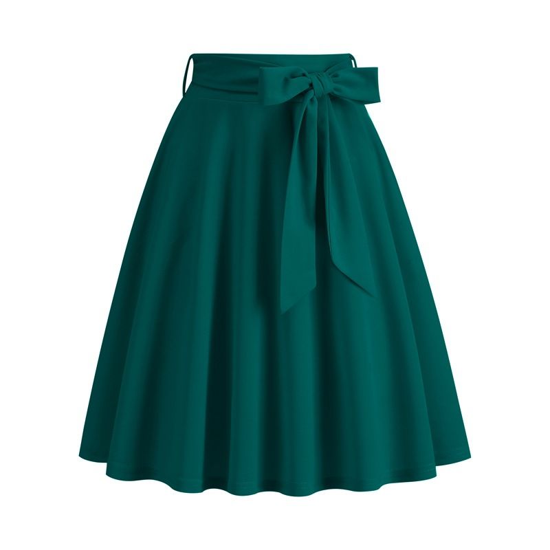 Women's Retro Hepburn Pocket Bow Skirts European American Style Belts Cross Border E Commerce Top Selling Item Amazon Clothing_ecoleips.com