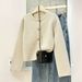 Style Knitted Cardigan For Women Metal Buckle Short Round Neck Soft Cozy Sweater Jacket Autumn Winter New_ecoleips.com