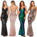 Women's Sexy Suspender Backless Long With Elastic Floor Dress_ecoleips.com