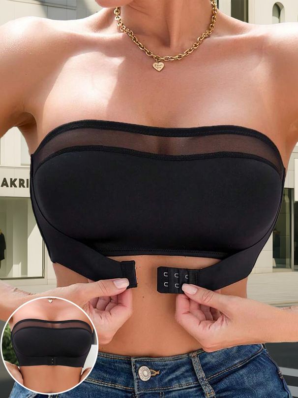 Aria Basics Aria Basics European And American Sexy Mesh Strapless Lingerie For Women, Thin Style, Beautiful Back, Wrap-around Bust, Cross-border_ecoleips.com
