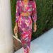 Spring Arrival Women's V Neck Color Block Print Hollow out Dress/Elegant Long Skirt Stylish European American Style Clothing_ecoleips.com