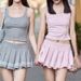 AC281 Foreign Trade Summer New Japanese And Korean Syle Sexy Slim-Fi Tank Top Fashionable Ulra-Shor Pleaed Skir_ecoleips.com