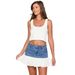 2025 New European And American Style Straight-Leg Denim With Lace Trim Women, Summer Slim-Fit Bodycon Short Skirt For_ecoleips.com
