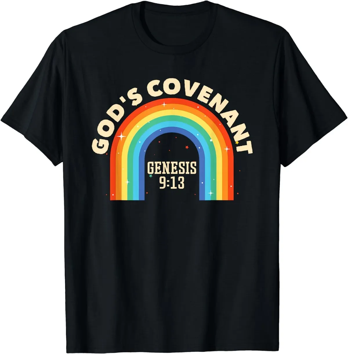 Women's T-Shirts NEW! Rainbow God's Covenant Genesis 9:13 Bible Christian T-Shirt - MADE IN USA_ecoleips.com