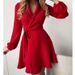 2024 Trendy Women's Summer Style Elegance One Piece Color Block Lace Up Dress_ecoleips.com