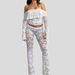 S32193 Cross-Border European And American New Sexy Hollow See-Through Flared Long Pants Fashion Lace Top Set For Women_ecoleips.com