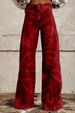 Women's 3D Digital Printed Faux Denim Wide Leg Pants Flared Slim Fit Versatile Factory Direct Sales Bottoms_ecoleips.com