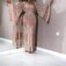 Verve 2025 New Women's Fashion Gold Foil Flared Sexy Long Dress With Cape For Banquet Evening Gown_ecoleips.com
