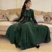 Women's Clothing Women's Solid Color Evening Gown Autumn Cross-Over Irregular Full Skirt With Tie Waist Elegant Versatile Pleated Dress_ecoleips.com