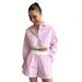 Aria Basics Aria Basics 211466 Cross-border European And American Striped Shirt Long-sleeve Women's Two-piece Set, Fashionable Casual Elastic_ecoleips.com