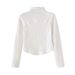 This Women's Top Features A Fishbone-Shaped Design With An Irregular Pattern, Combining Vintage Elements For Autumn And_ecoleips.com