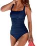 Women's Clothing Solid Color One Piece Swimsuit Sexy Solid Color Shoulder Strap Loose Ladies_ecoleips.com