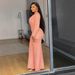 Women's Clothing Elegant Elastic Slim Fit Hollow Waist Wide Leg Jumpsuit_ecoleips.com