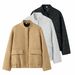 Sequin-Trimmed Stand Collar Jacket – Trendy 3-Color Disco Glam Outerwear For Women (White/Black/Gold, XS-L) | Versatile Streetwear & Party Wear_ecoleips.com