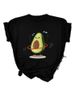 European And American Cross-border Foreign Trade Wholesale Clothing Cartoon Avocado Round-neck Plus-size Short-sleeve_ecoleips.com