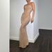 Women's Clothing Sexy Dress Suspender Long Dress Slim Hot Girl Style Nude Mesh Dress Rhinestone_ecoleips.com