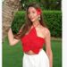 Women's Clothing Fashion Halter Neck Tie Flower Shape Top Summer New Sexy Hollow_ecoleips.com