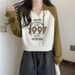 European American Style Short Raglan Sleeve Sweatshirt Women, Real Shot, New Spring And Autumn Model, Loose Fit,_ecoleips.com