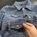Heavy Duty Color Blocked Denim Jacket Loose Fitting Embroidered Rabbit And Letter Details Absolutely Stunning Perfect For Early Spring_ecoleips.com