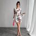Floral Backless Mini Dress For Women Sexy Mesh Flared Sleeve For Autumn 6 Available_ecoleips.com