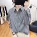 2026 Pre-Spring Fashion Striped Long-Sleeved Shirt Design Is Loose And Foreign Casual Wear Shirt Top For Women_ecoleips.com