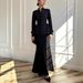 Elegant High-Waist Flowy Midi Dress With Long Sleeves – Women's Tailored Two-Piece Set For Autumn (Wine Red, Dark Brown, Black)_ecoleips.com