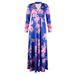 In Stock! . Bestseller European And American Women's Clothing V-neck Printed Long Dress OM1115_ecoleips.com