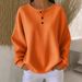 Women's Round Neck Waffle Knit Pullover Loose Top Solid Color Fashion T-Shirt Foreign Trade 2025 Autumn Winter New_ecoleips.com
