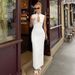 2025 Winter New Fashion French Style Hollow Out Knitted Slim Fit Back Split Dress Wholesale_ecoleips.com