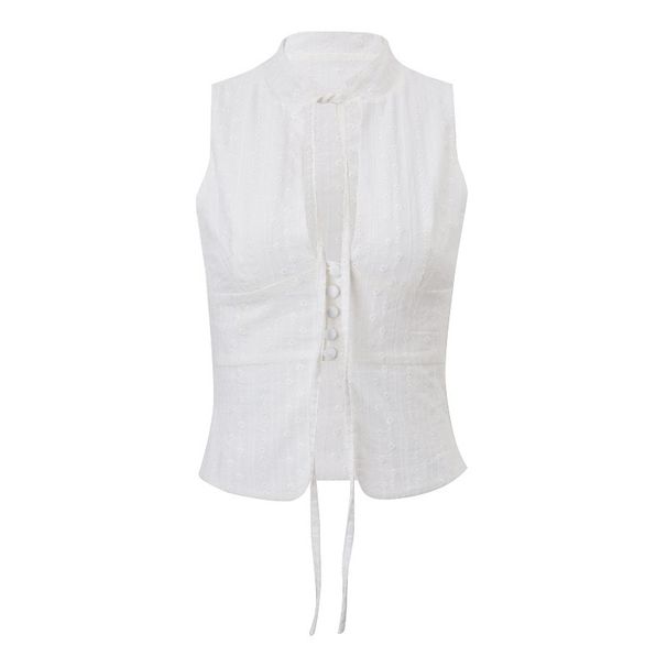 European And American Style Women's Clothing 2025 Autumn New Fashion Street Sexy Cropped Slim-fit Tie-up Sleeveless Tank_ecoleips.com