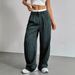 Women's Clothing Spring And Summer New High Waist Splicing Simple Drape Straight Straight Trousers_ecoleips.com