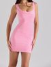 Women's Clothing Summer Women's Sleeveless Dress Retro Style Sweet Solid Color Stretch Waist Cinching Knit Mini Dress_ecoleips.com