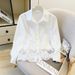 Elegant Women's White Lace Embroidered Blouse Casual Office Shirt Spring Fashion Top for Ladies_ecoleips.com