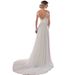 Women’s Clothing wedding dress light luxury new summer lace French applique deep V neck transparent long sleeve main wedding dress_ecoleips.com