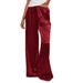 Aria Basics And American Style Women's Clothing, European Fashion Trend, 25th Autumn New Satin Casual Pants, Loose Wide-leg_ecoleips.com